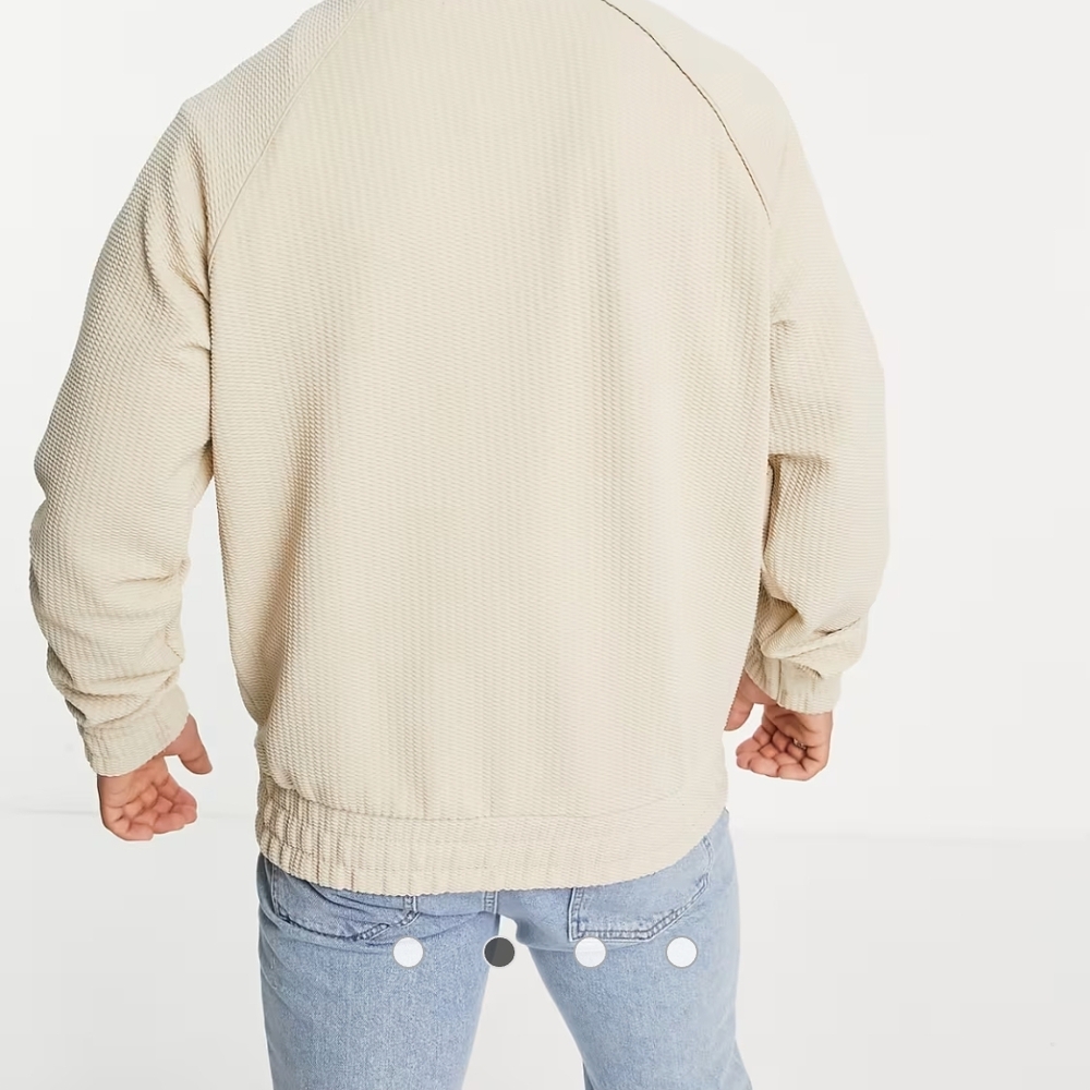 Top Man Cream Ribbed Pullover Sweater - Picture 2 of 6